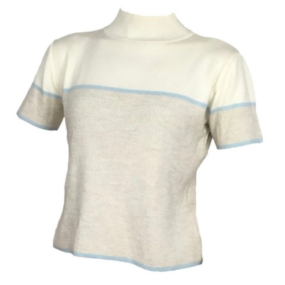 vintage mockneck short sleeve sweater - Picture 1 of 4